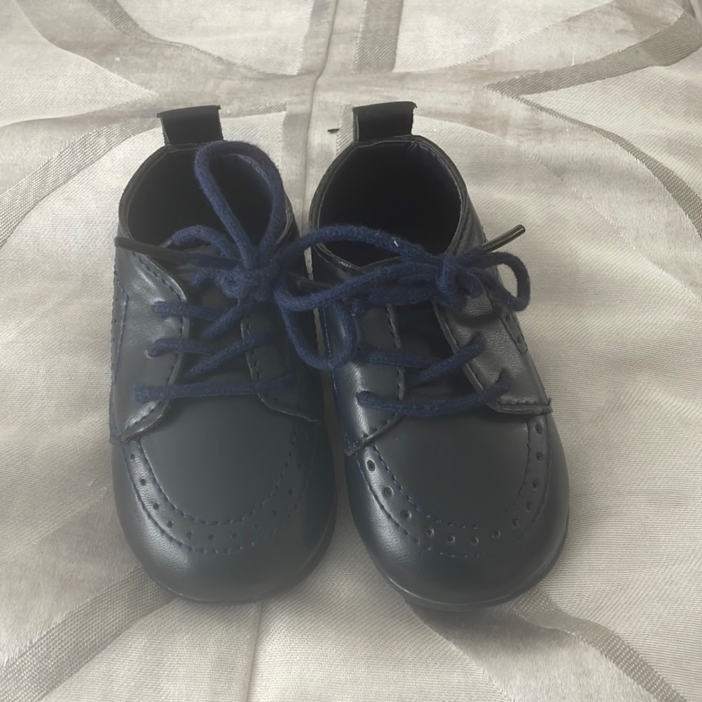 Navy baby dress shoes